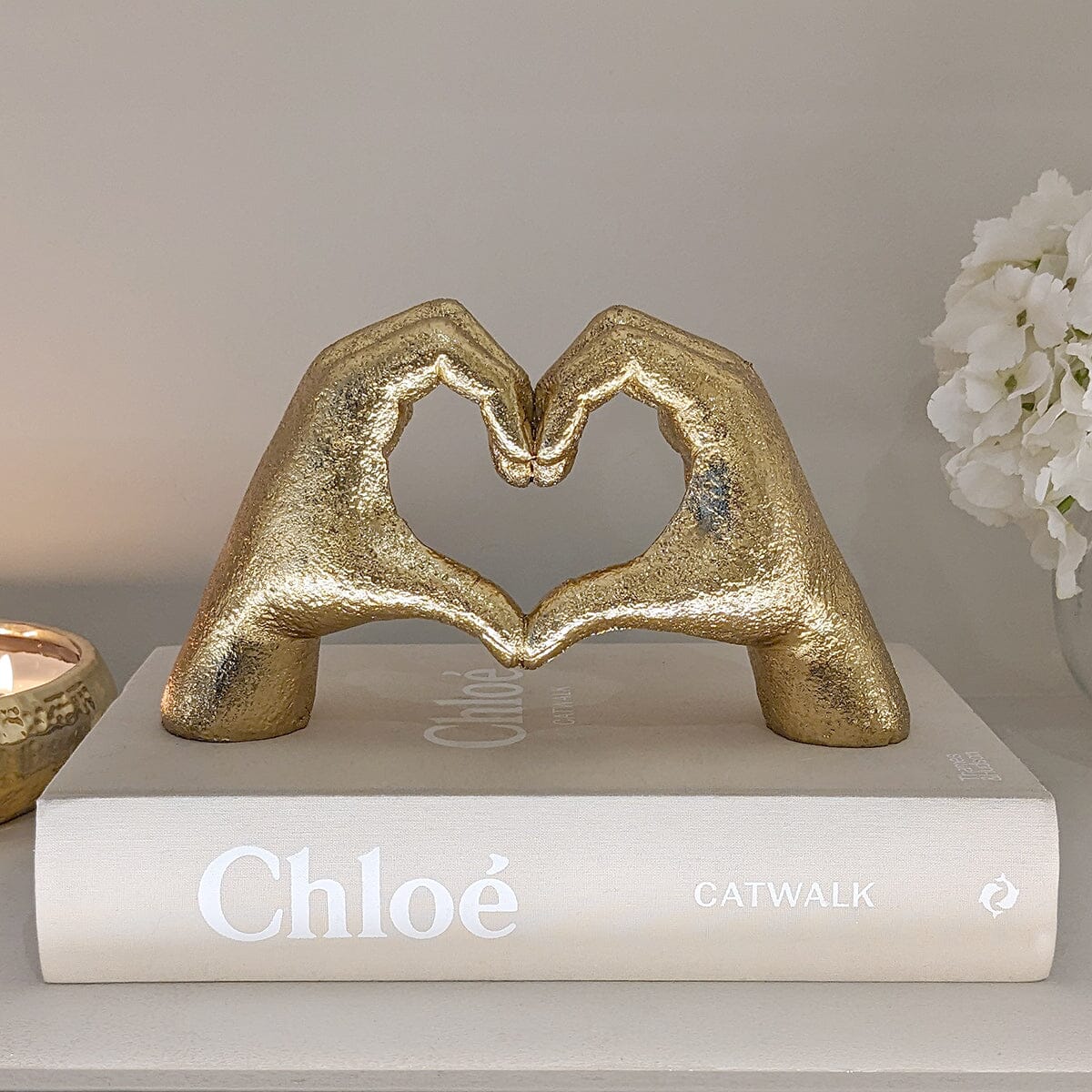 Gold Heart Hands Ornament - Image 3