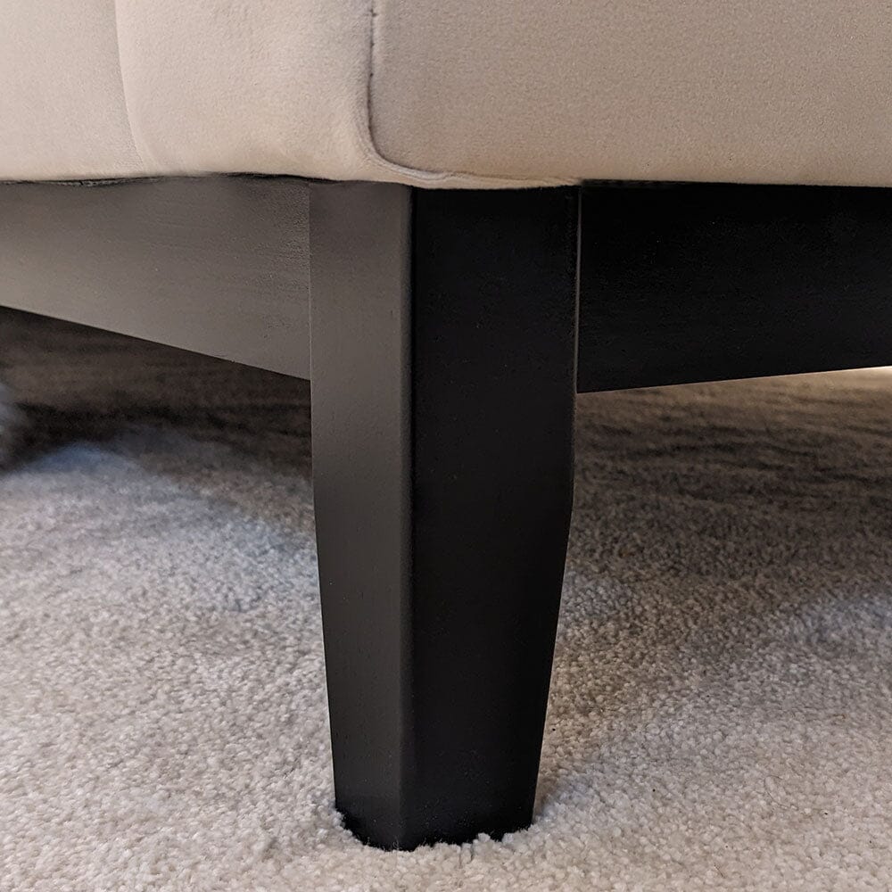 Harmony Cream Velvet Sofa Range With Black Wooden Plinth - Image 8