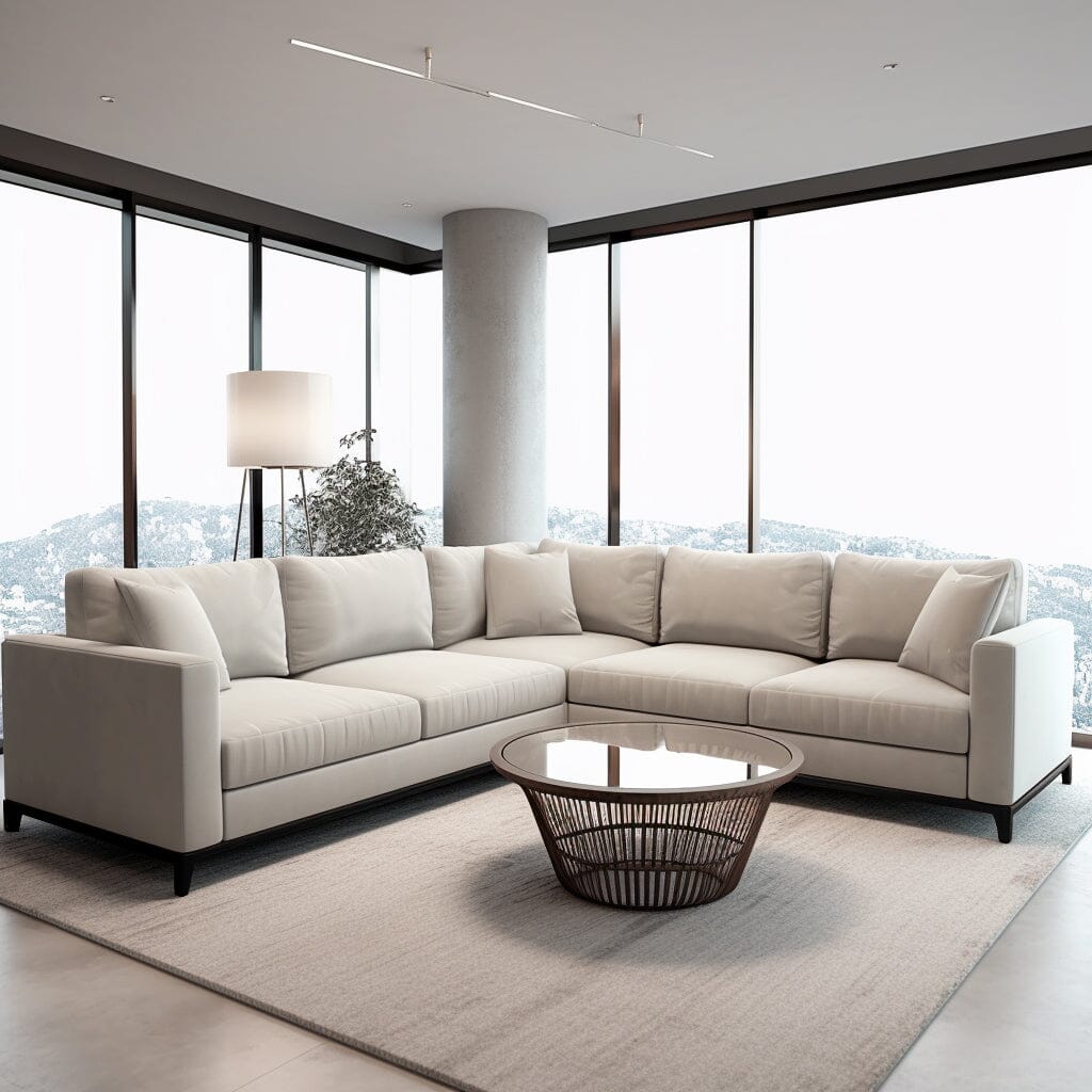 Harmony Cream Velvet Sofa Range With Black Wooden Plinth - Image 9