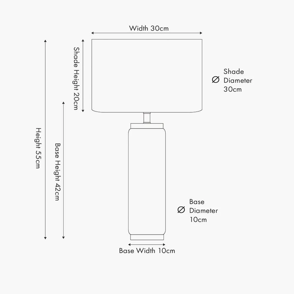 In Stock - Ella Wood Effect Tall Ceramic Table Lamp with White Shade - Image 4