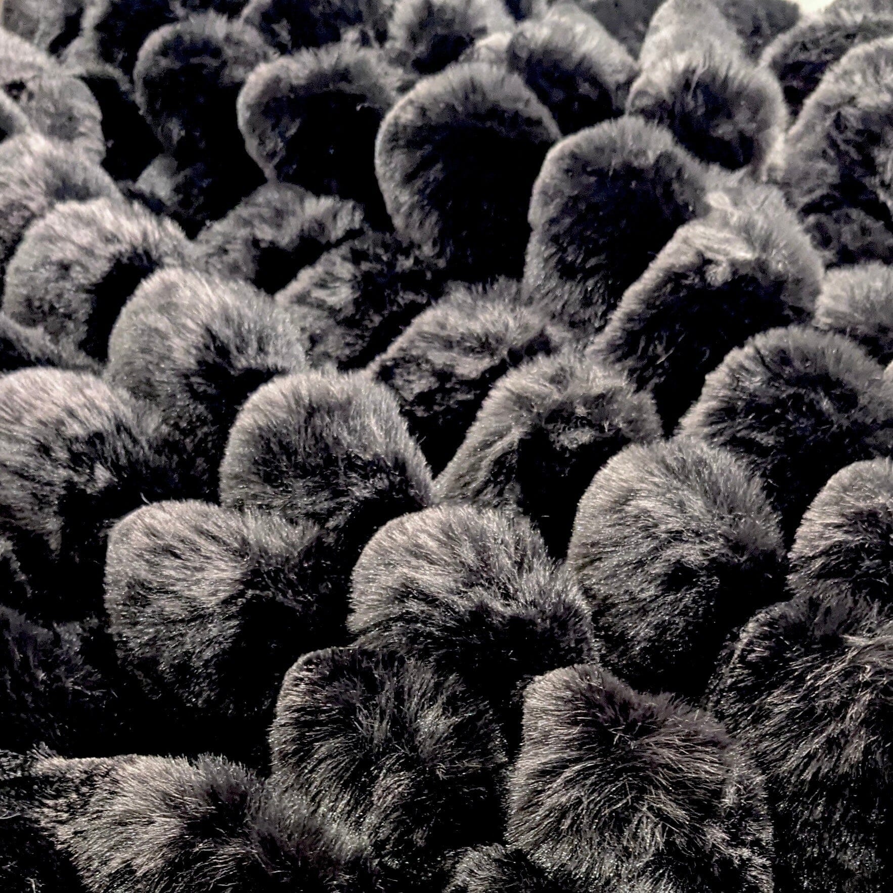 Isla Black Chunky Ribbed Faux Fur Throw - Image 3