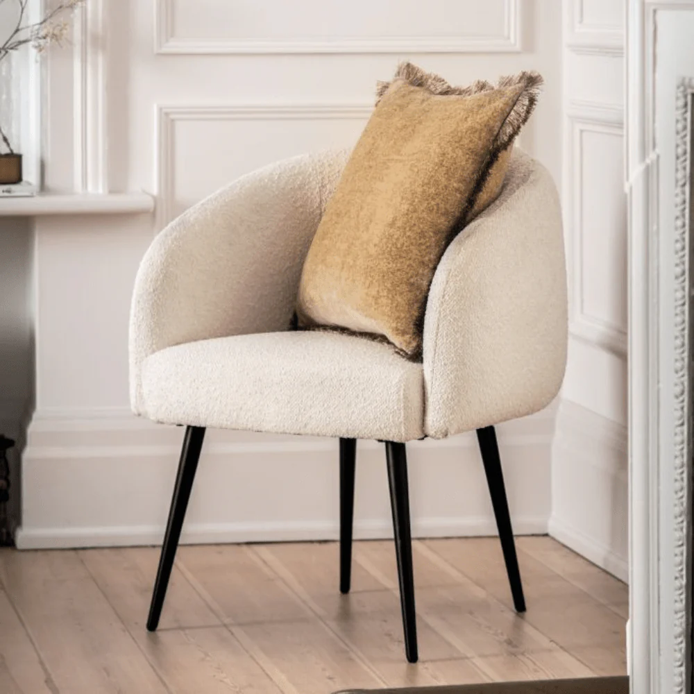 Isola Boucle Cream & Black Accent Chair - Image 3