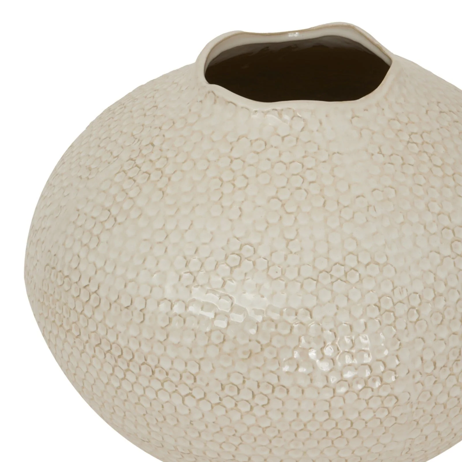 Janou Large Cream Mottled Vase - Image 3