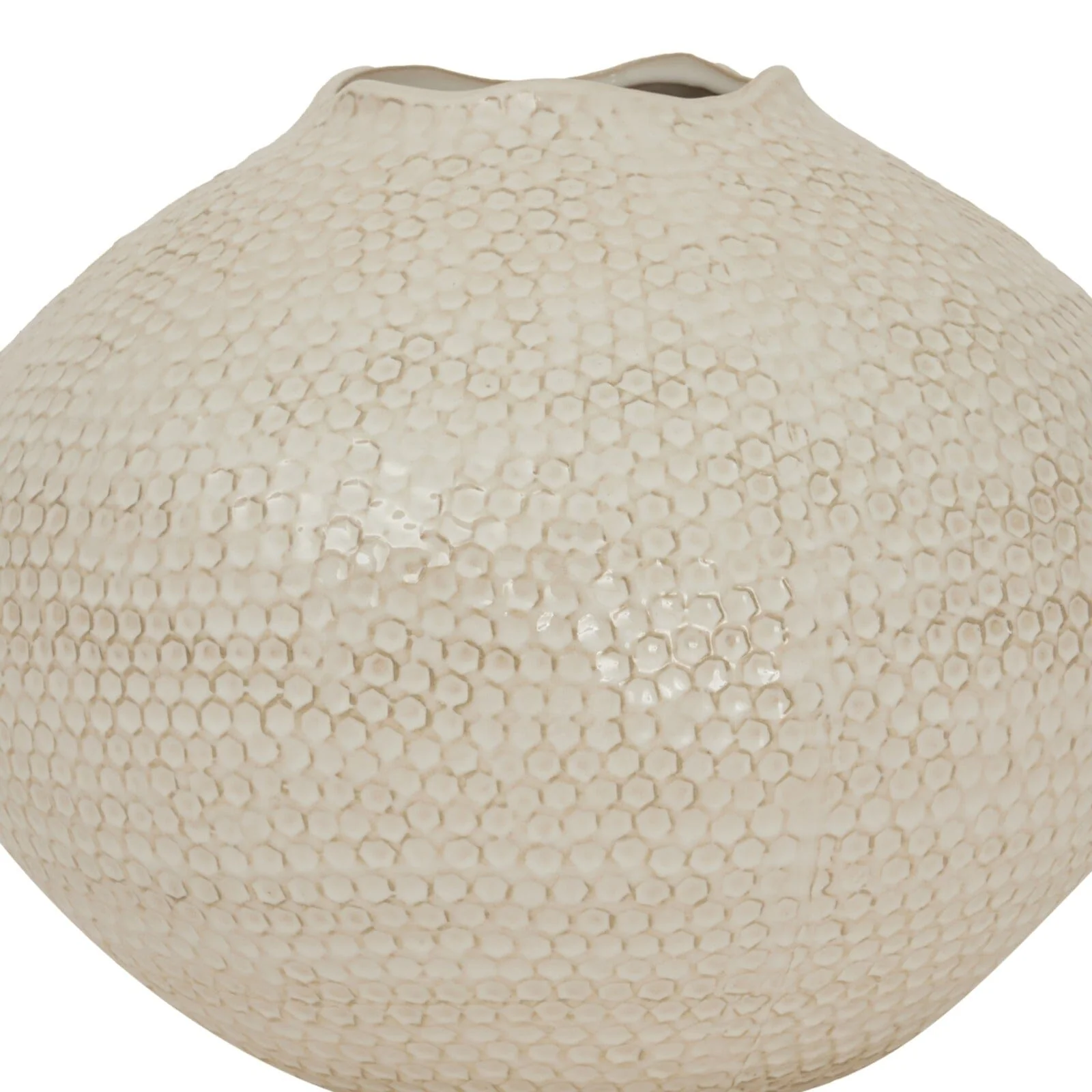 Janou Large Cream Mottled Vase - Image 4