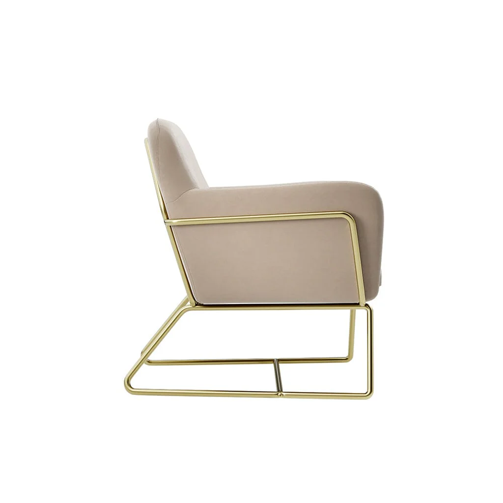 Jaycee Beige & Gold Accent Chair - Image 3