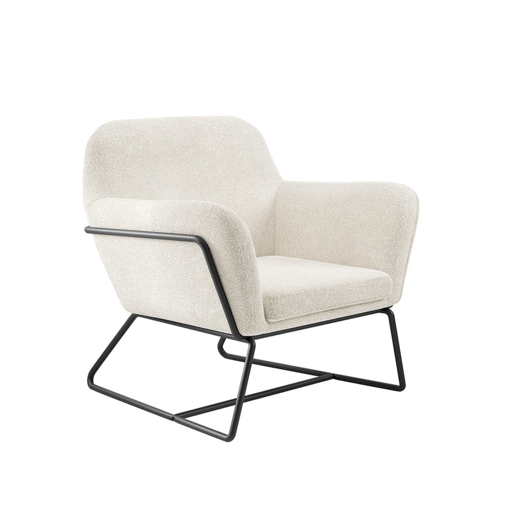 Jaycee Cream Boucle & Black Accent Chair - Image 3