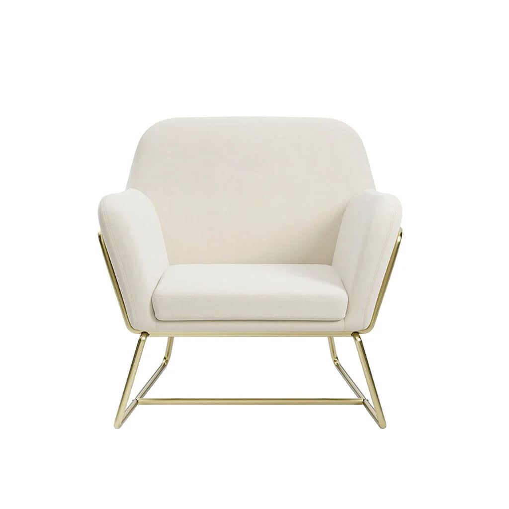 Jaycee Cream & Gold Accent Chair - Image 4