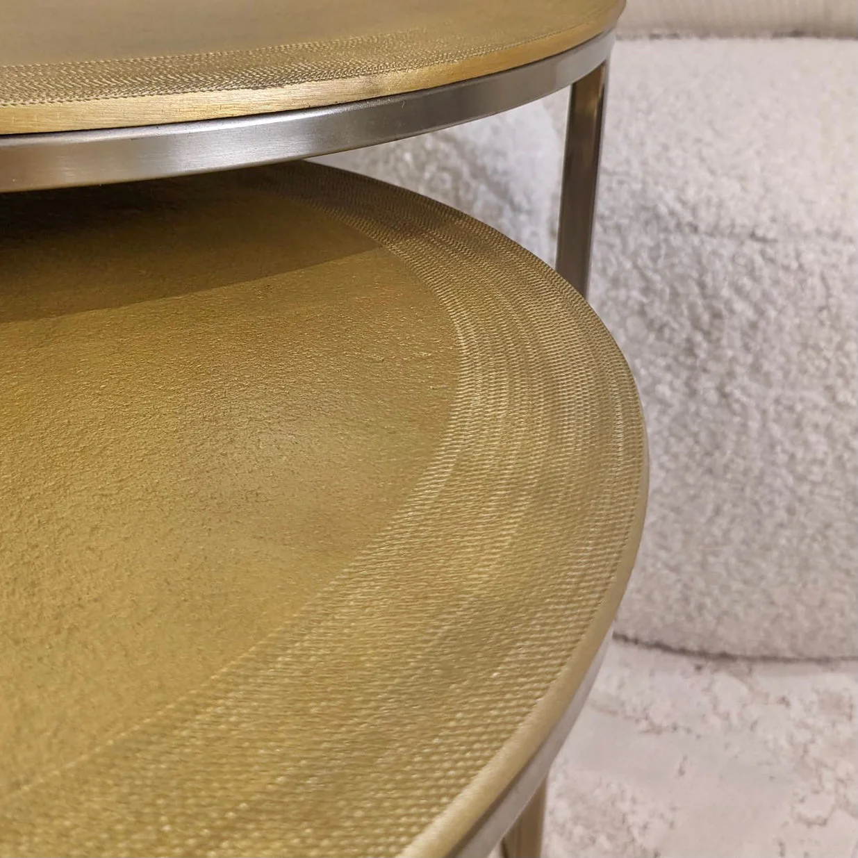 Adele Light Gold Round Nested Metal Side Tables - Set of 2 - Image 4
