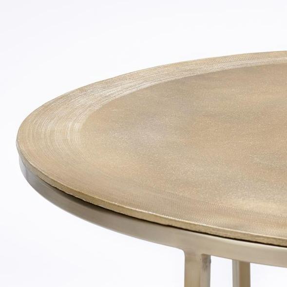Adele Light Gold Round Nested Metal Coffee Tables - Set of 2 - Image 3