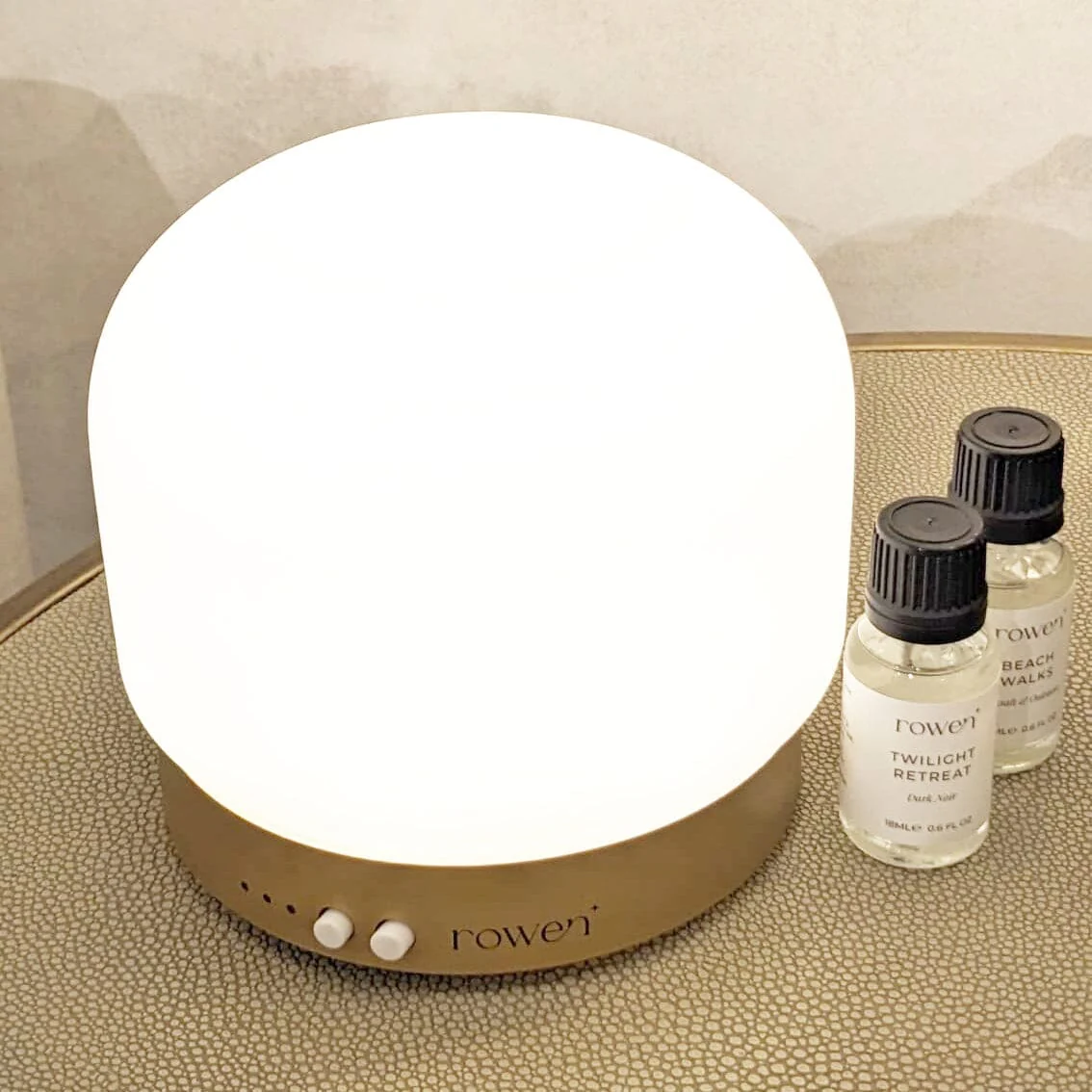 Jayla White & Gold Electronic Aroma Mist Diffuser Lamp - Image 3