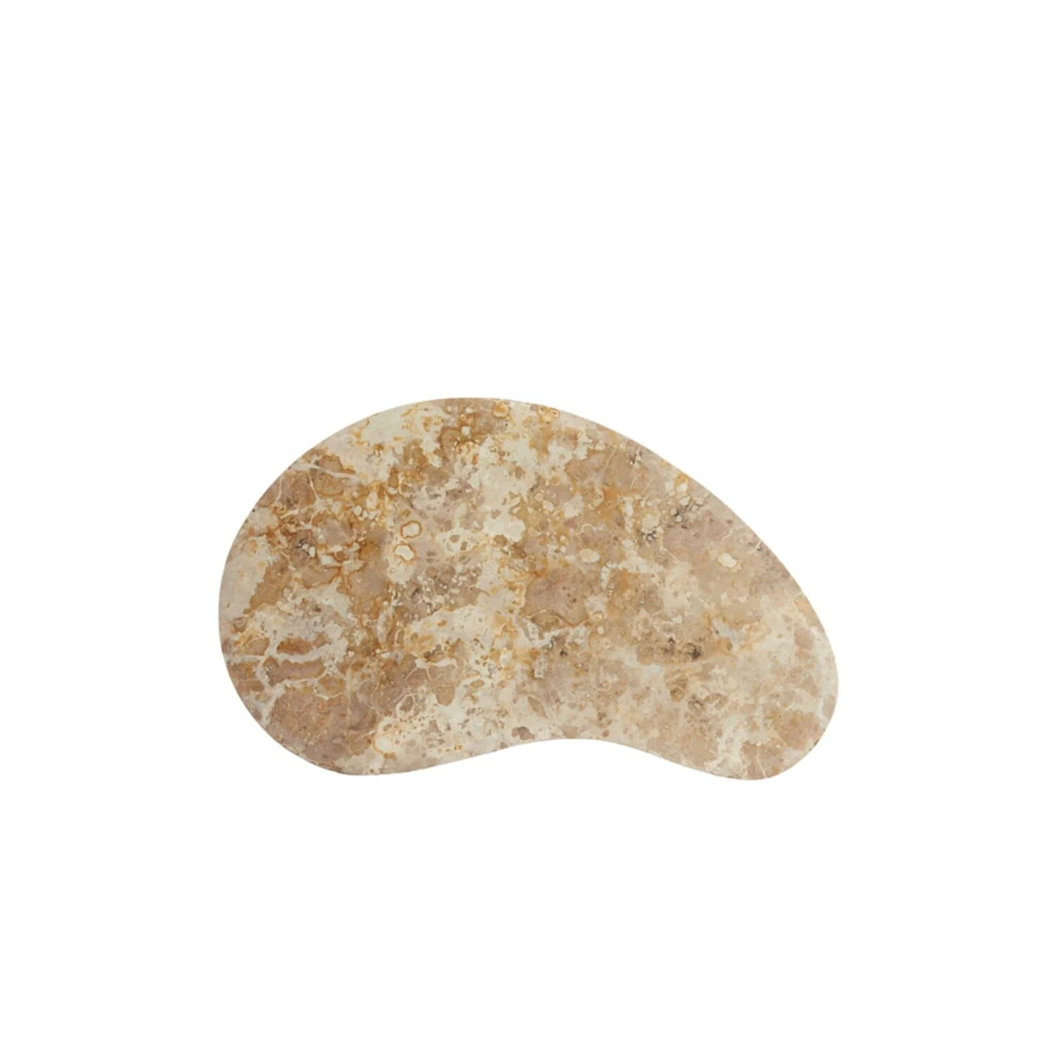 Josephine Antique Bronze Abstract Shaped Coffee Table with Taupe Marble Top - Image 3