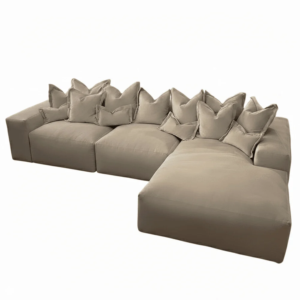 Kiara Mink Velvet Sofa Collection With Brass Studs - Image 10