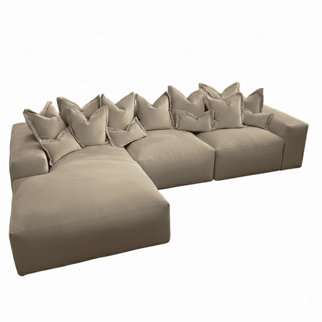Kiara Mink Velvet Sofa Collection With Brass Studs - Image 9