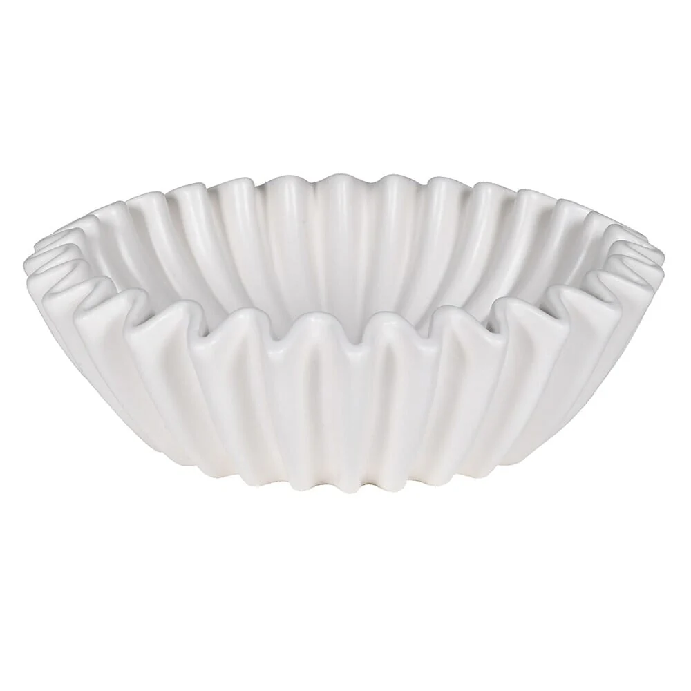 Kingston White Fluted Decorative Bowl - Image 4
