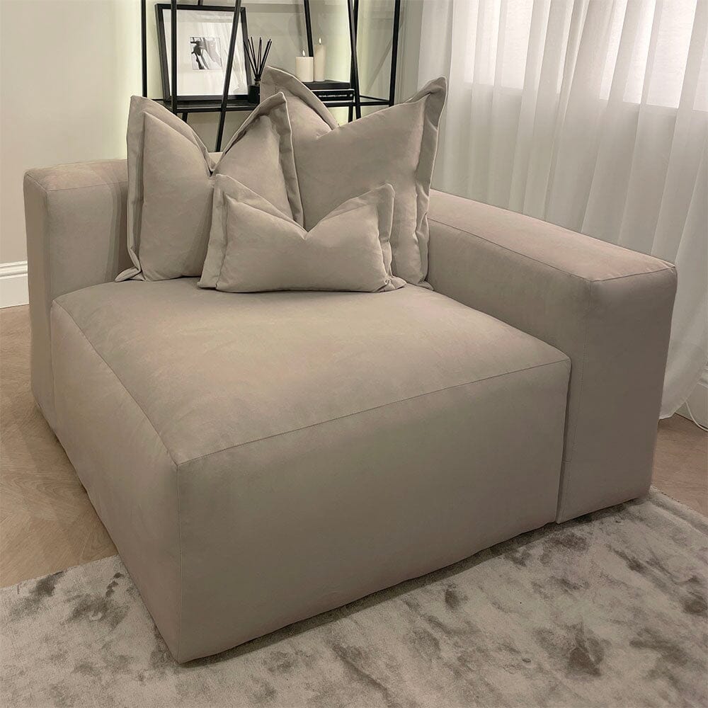 Lenox Mink Velvet Pillow Back Modular Sofa Range - Image 14