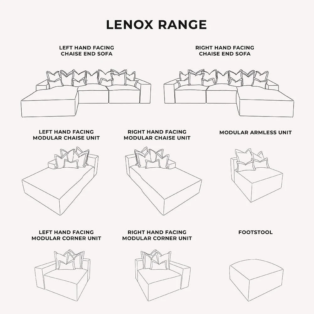 Lenox Mink Velvet Pillow Back Modular Sofa Range - Image 5