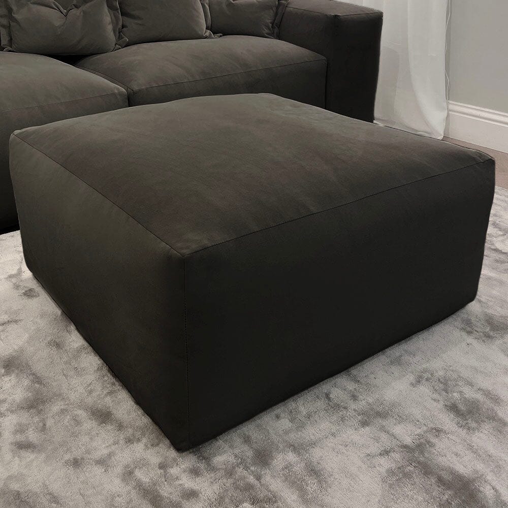 Lenox Shadow Grey Velvet Pillow Back Modular Sofa Range - Image 3
