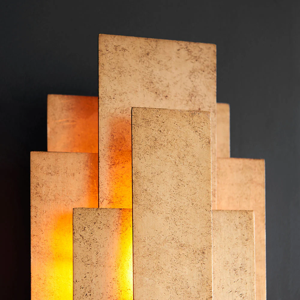 Leora Rectangular Gold Panel Wall Light - Image 4