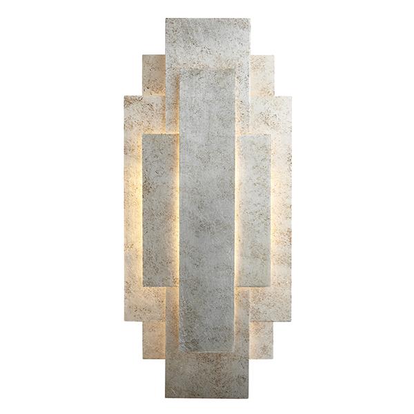 Leora Rectangular Silver Leaf Panel Wall Light - Image 3