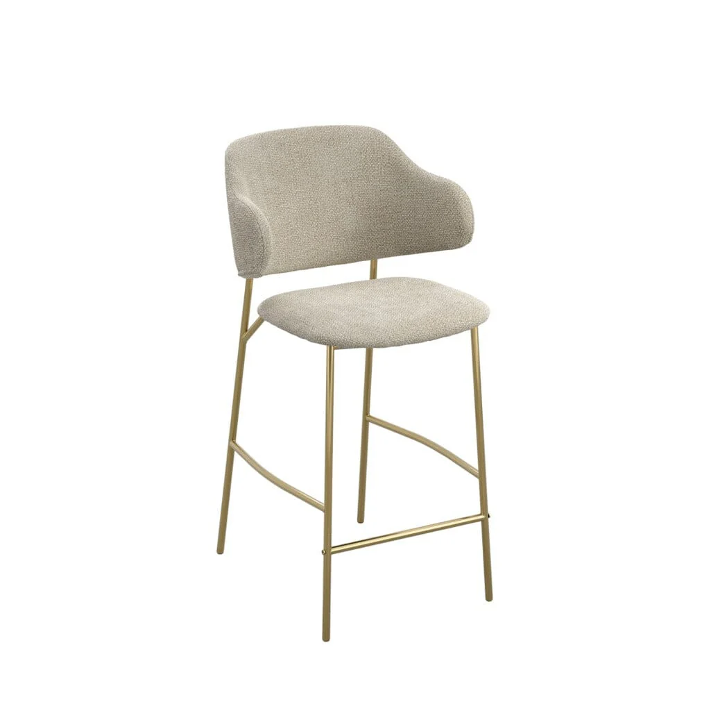 Libbie Beige & Gold Bar Stool - Image 3