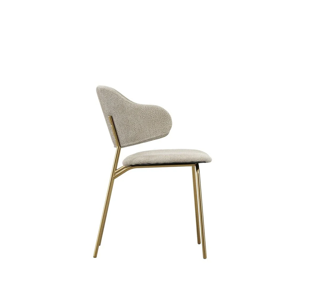 Libbie Beige & Gold Dining Chair - Image 5