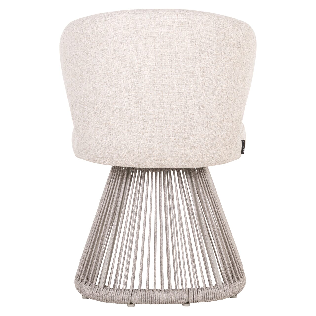 Liu Cream Upholstered Outdoor Dining Chair with Rope Detail - Image 5