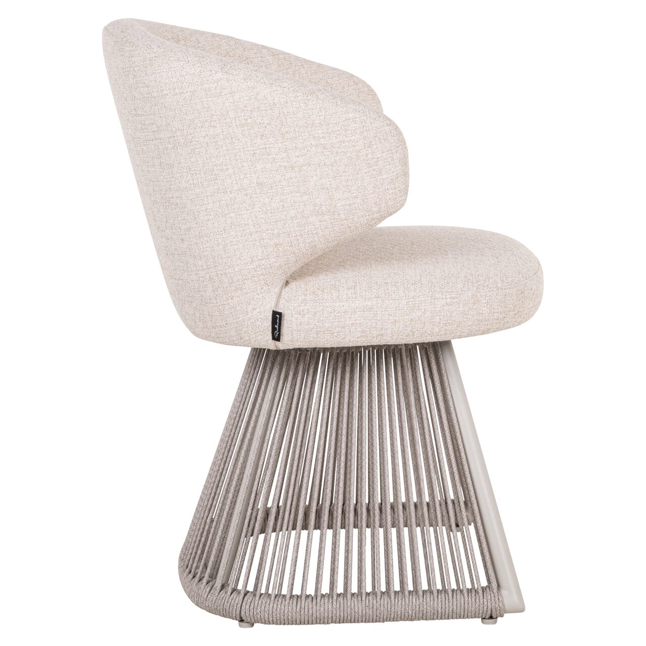 Liu Cream Upholstered Outdoor Dining Chair with Rope Detail - Image 6