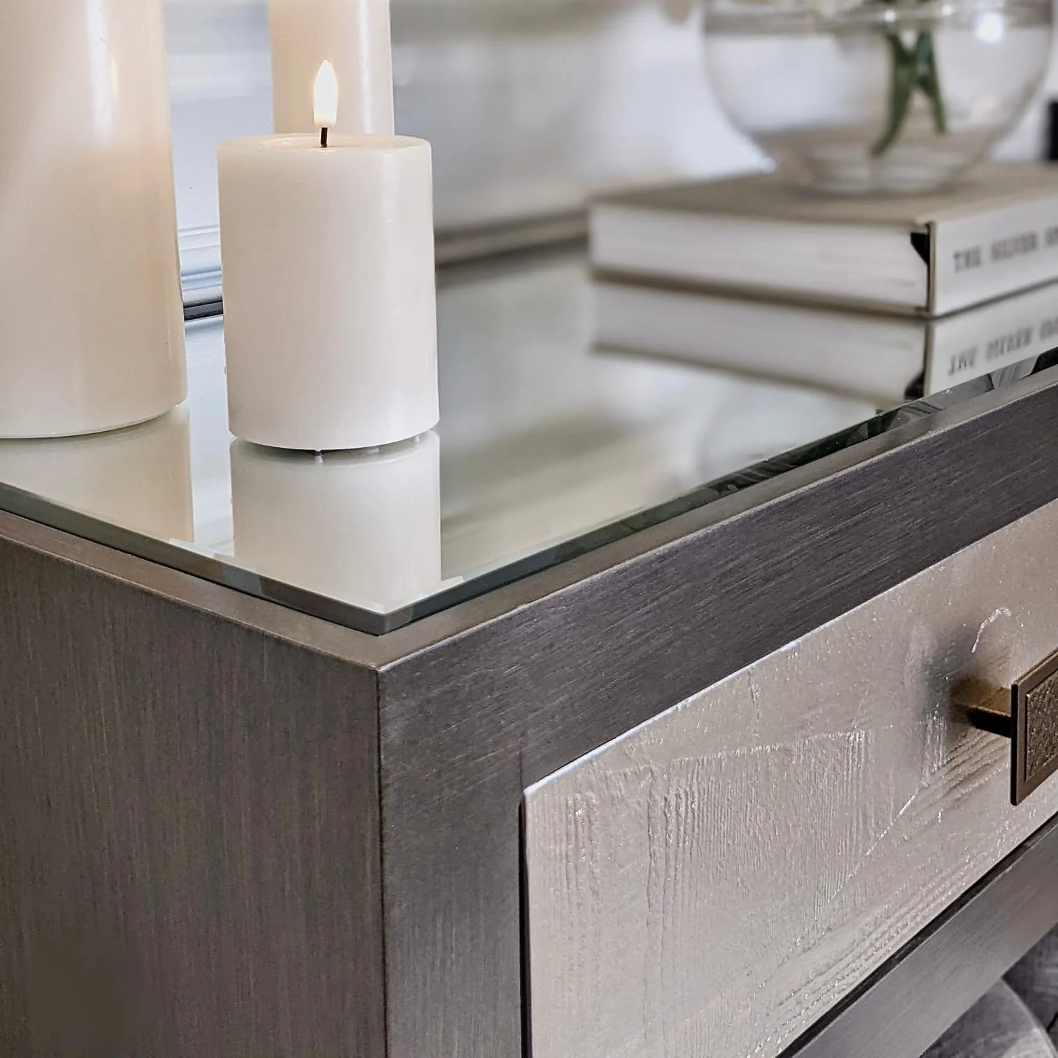 Lockett Premium Silver & Bronze Console Table - Image 3