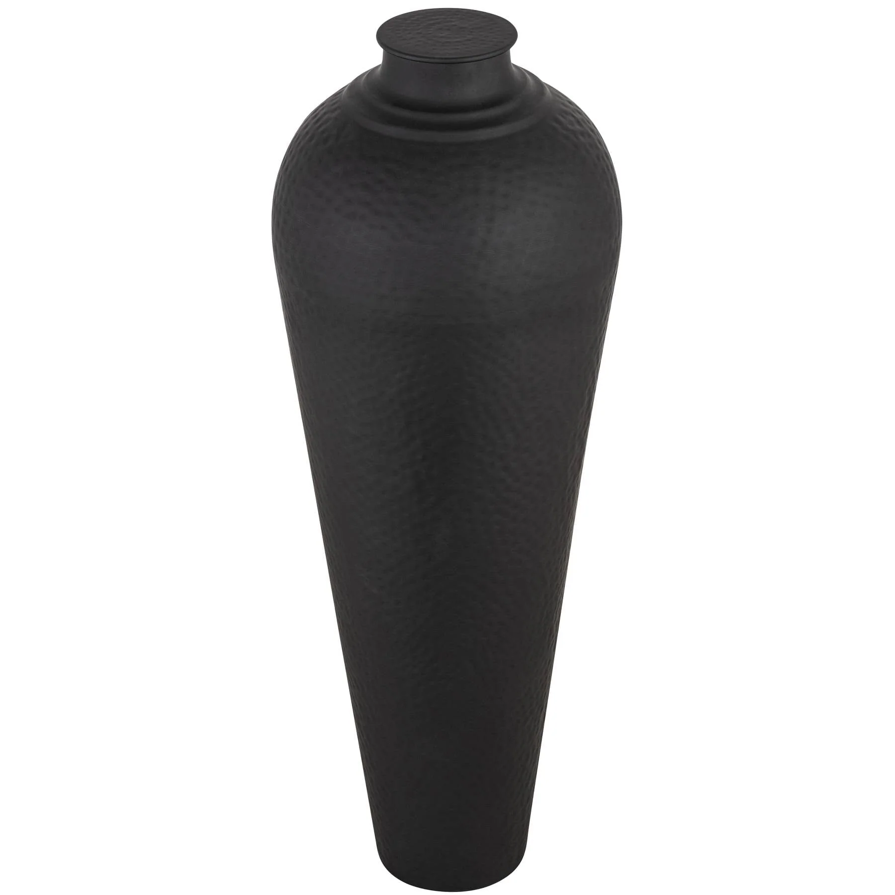 Lorén XL Matt Black Hammered Vase - Image 3