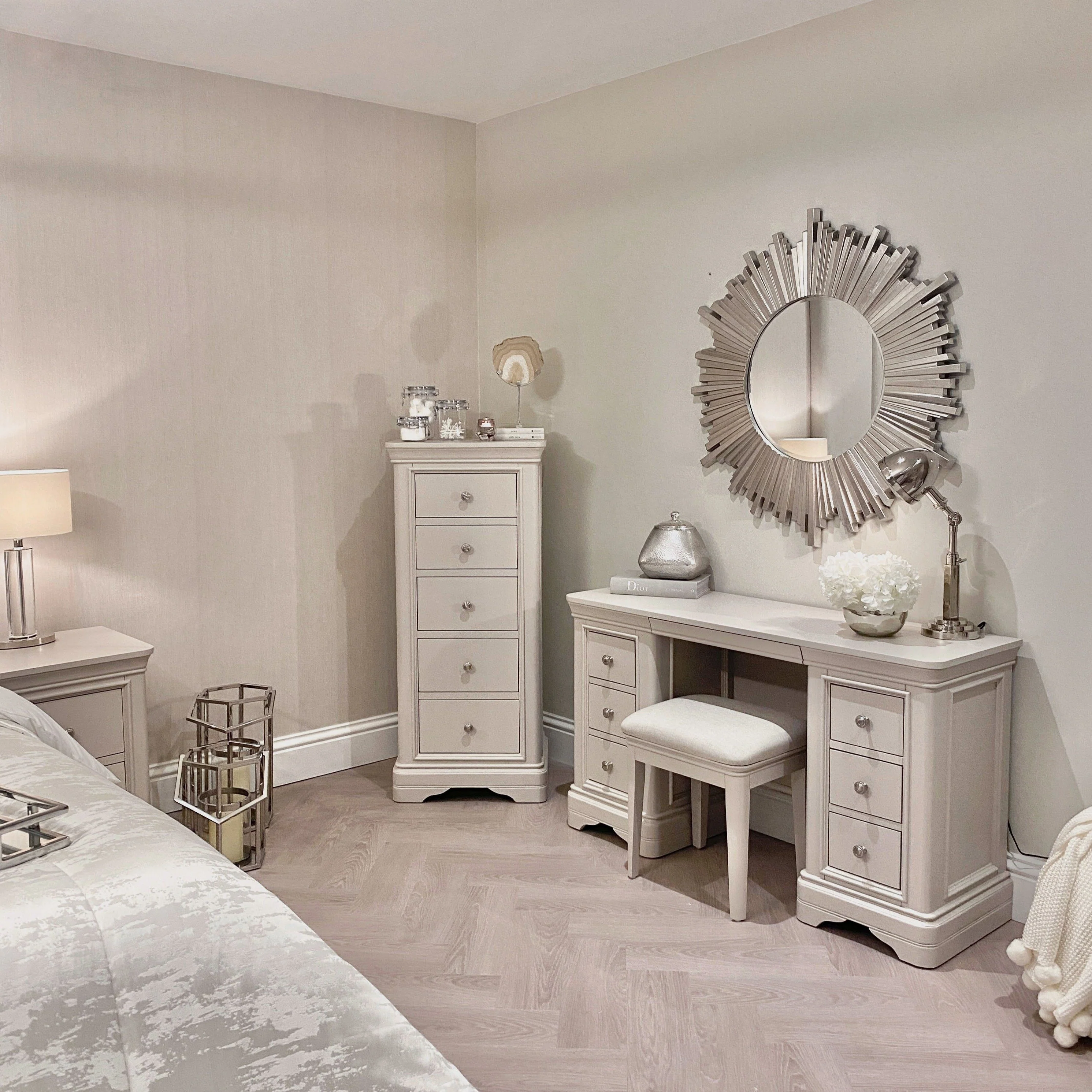 Louvre Taupe Wooden 5 Drawer Tall Chest - Image 3