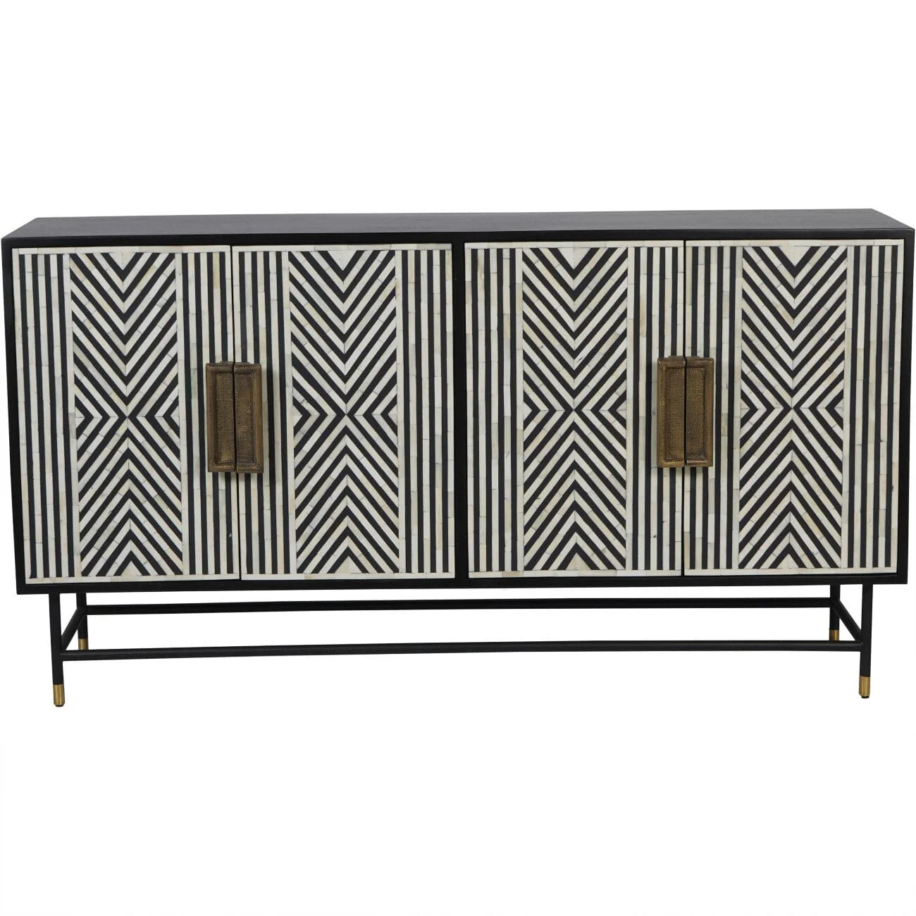 Lydia Luxury Monochrome 4 Door Sideboard - Image 3