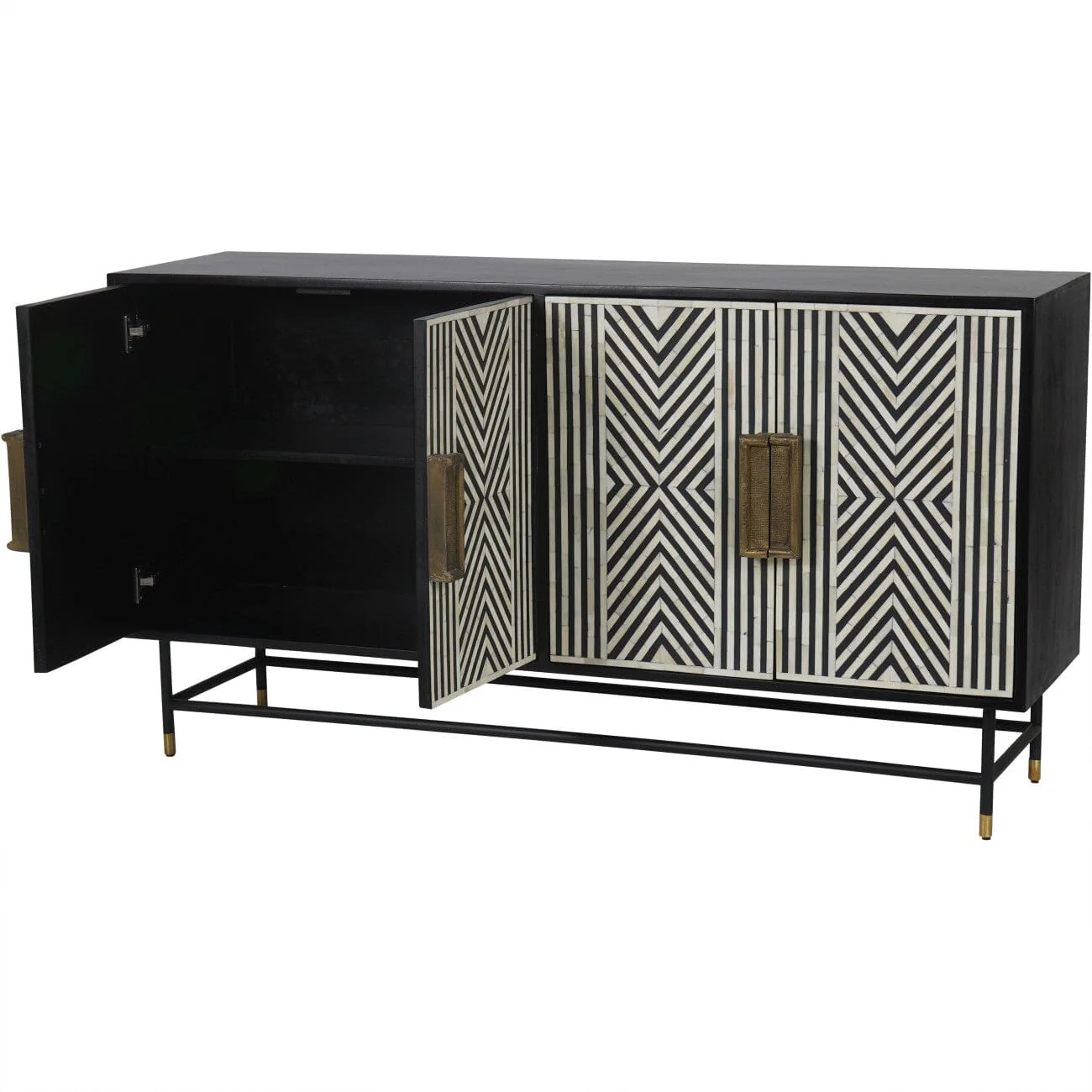 Lydia Luxury Monochrome 4 Door Sideboard - Image 4