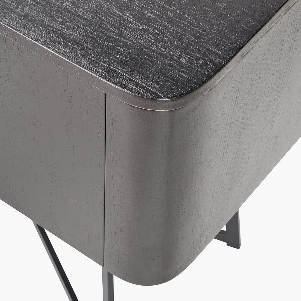 Maeva Black Ash Veneer & Metal 2 Door 2 Drawer Sideboard - Image 6