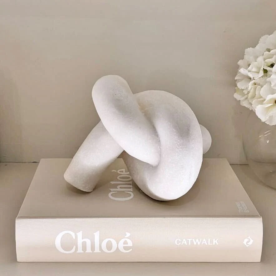 Marina White Stone Decorative Knot Ornament - Image 3