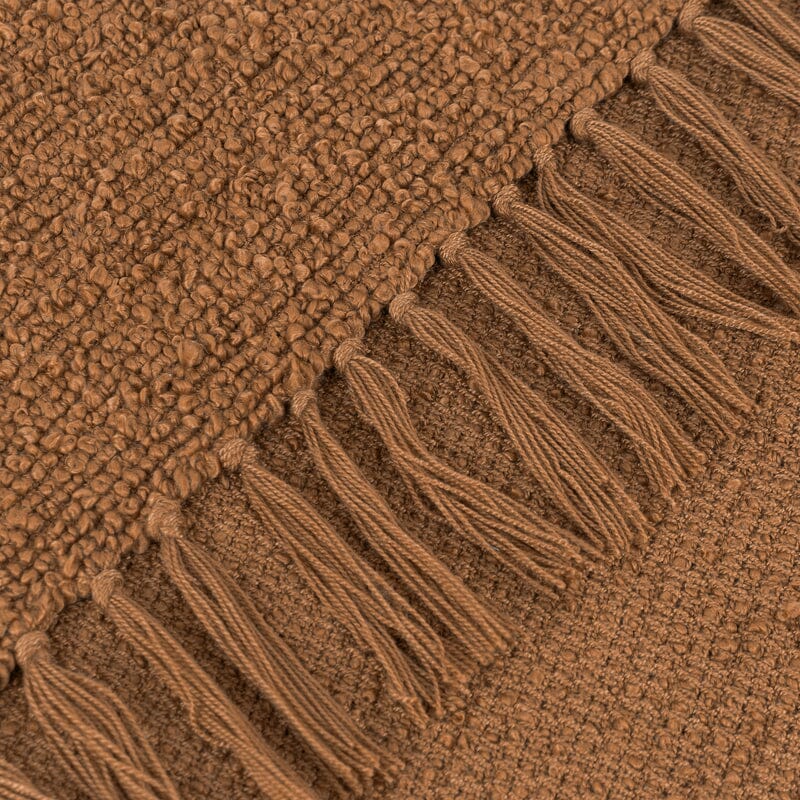 Marni Rust Boucle Textured Tasselled Throw - Image 4