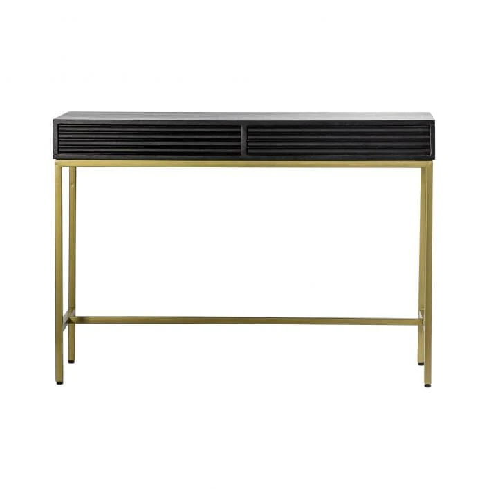 Mayfield Black & Gold Premium Rippled Console Table - Image 5