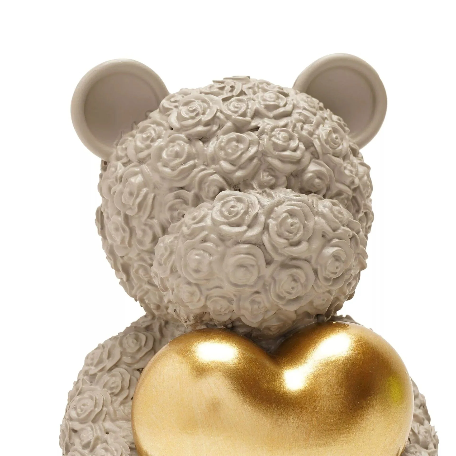 Mini Grey Bear with Gold Balloon Heart Ornament - Image 4
