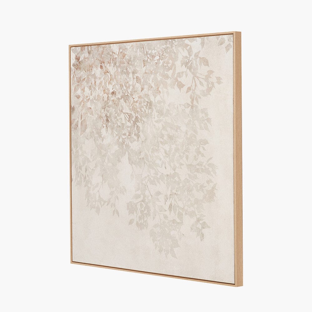 Nadine White & Natural Floral Framed Canvas Wall Art - Image 4