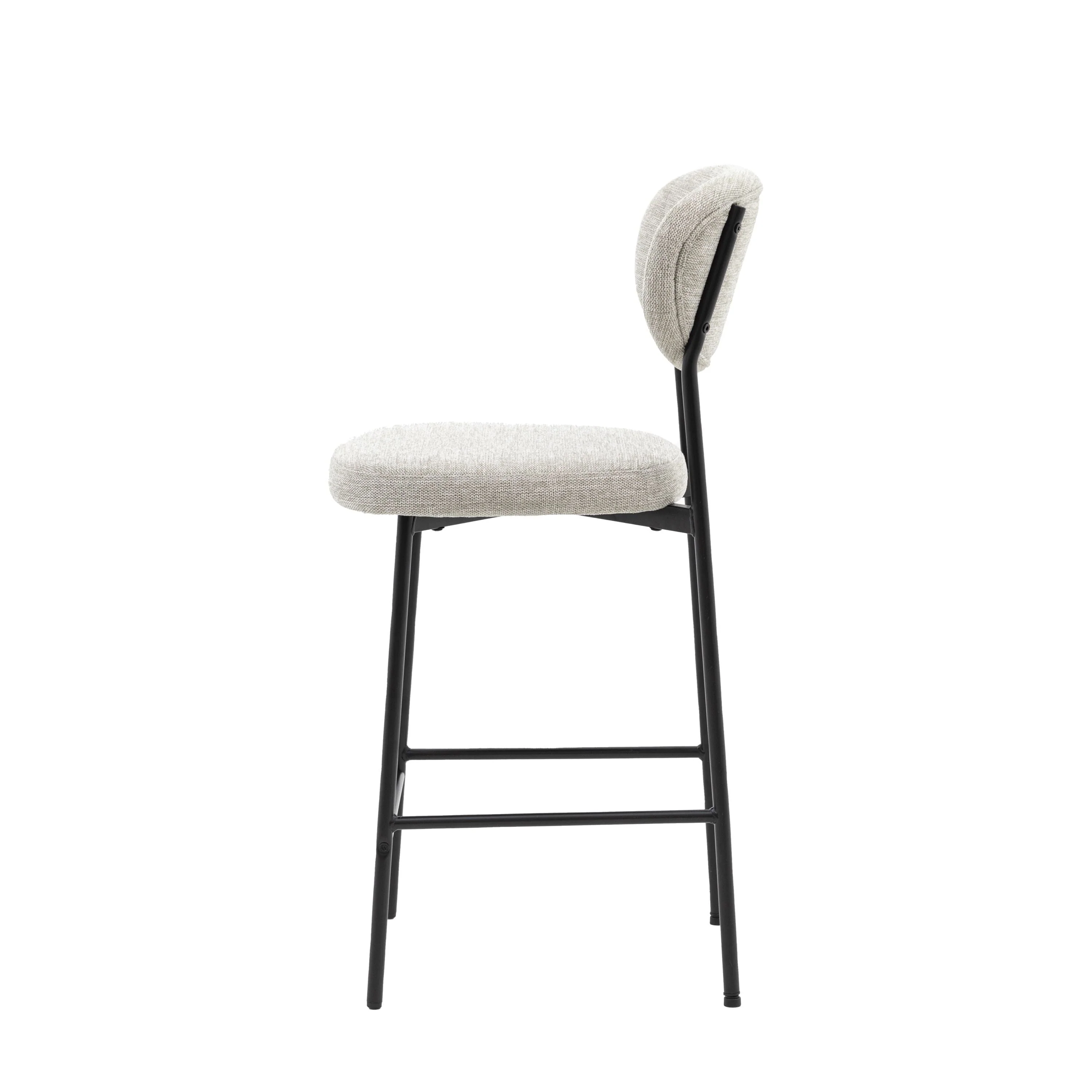 Naomi Natural Upholstered Bar Stool with Black Legs - Set of 2 - Image 5