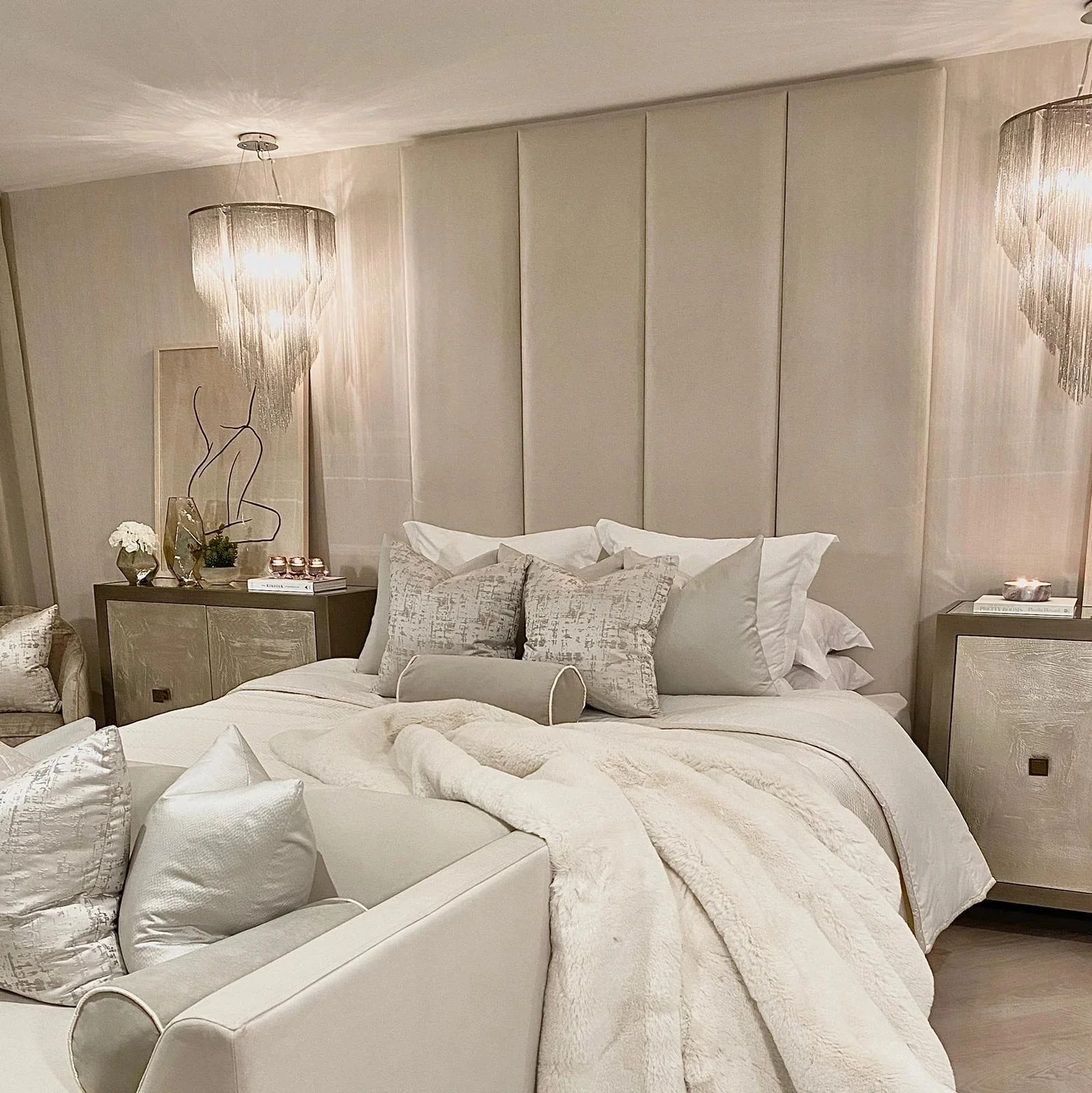 Cream Velvet Fabric Sample - Image 4