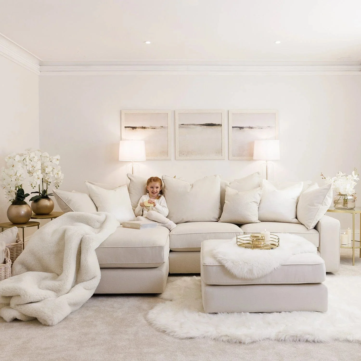 Cream Velvet Fabric Sample - Image 6