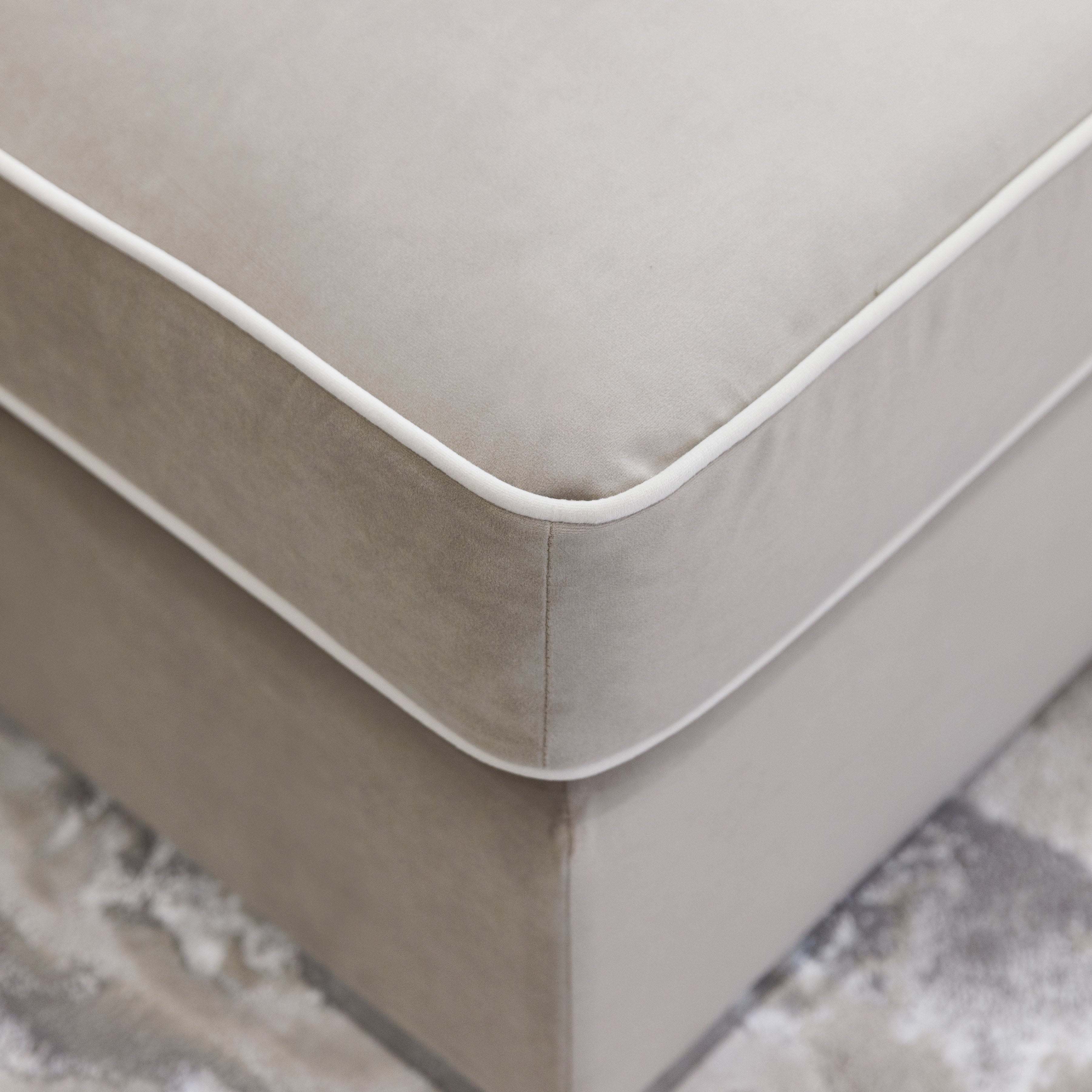 Olivia Mink Premium Sofa With Cream Piping - Image 5