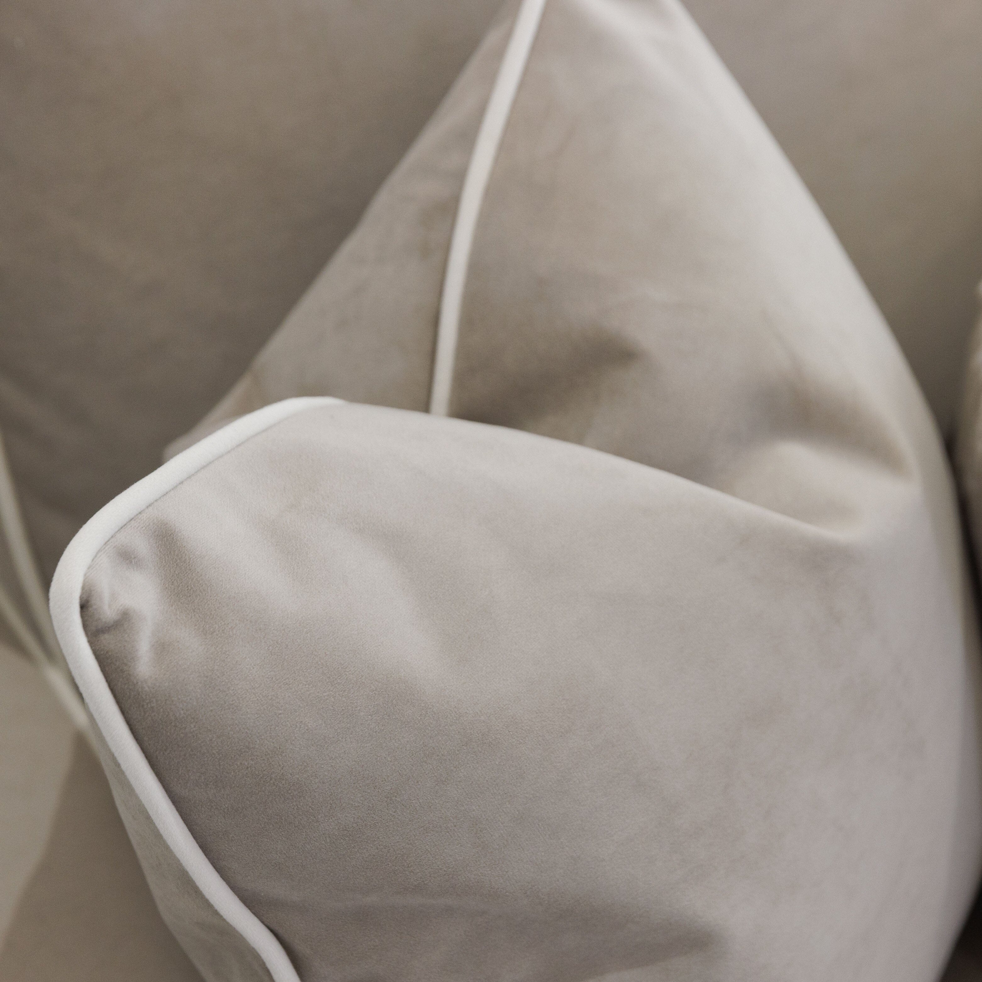 Olivia Mink Premium Sofa With Cream Piping - Image 7