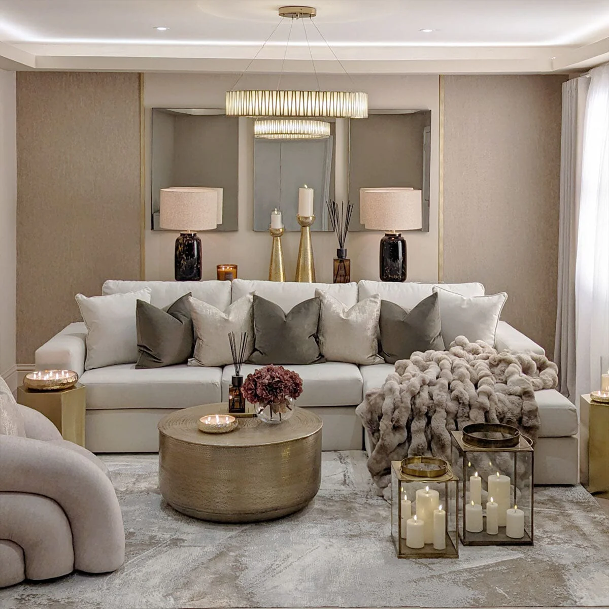 Olivia Premium Cream Sofa Range without Studs - Image 6