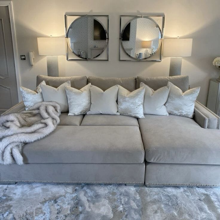 Olivia Premium Mink Sofa Range with Studs - Image 4