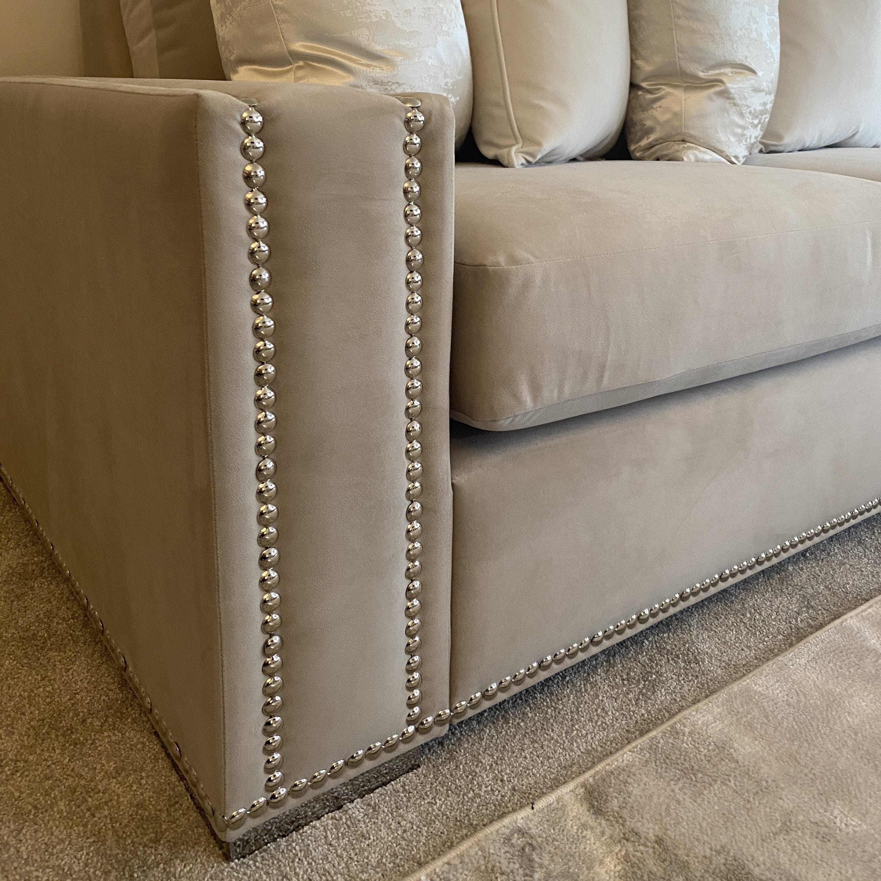 Olivia Premium Mink Sofa Range with Studs - Image 6