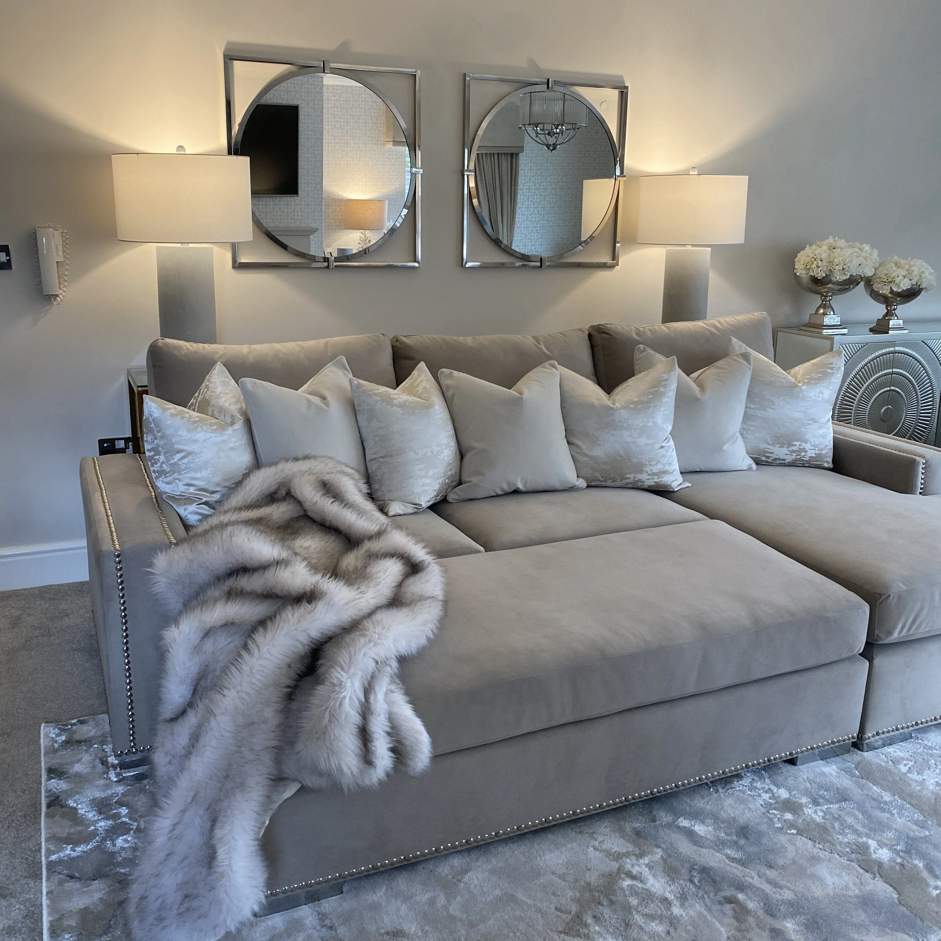 Olivia Premium Mink Sofa Range with Studs - Image 9