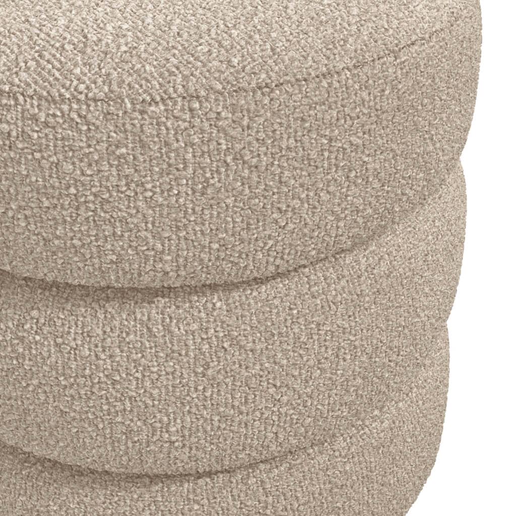 Omura Beige Boucle Pouffe with Black Feet - Image 3