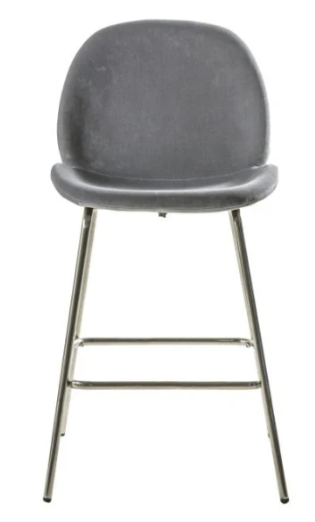 Pimlico Dove Grey Velvet Bar Stools - Set of 2 - Image 4