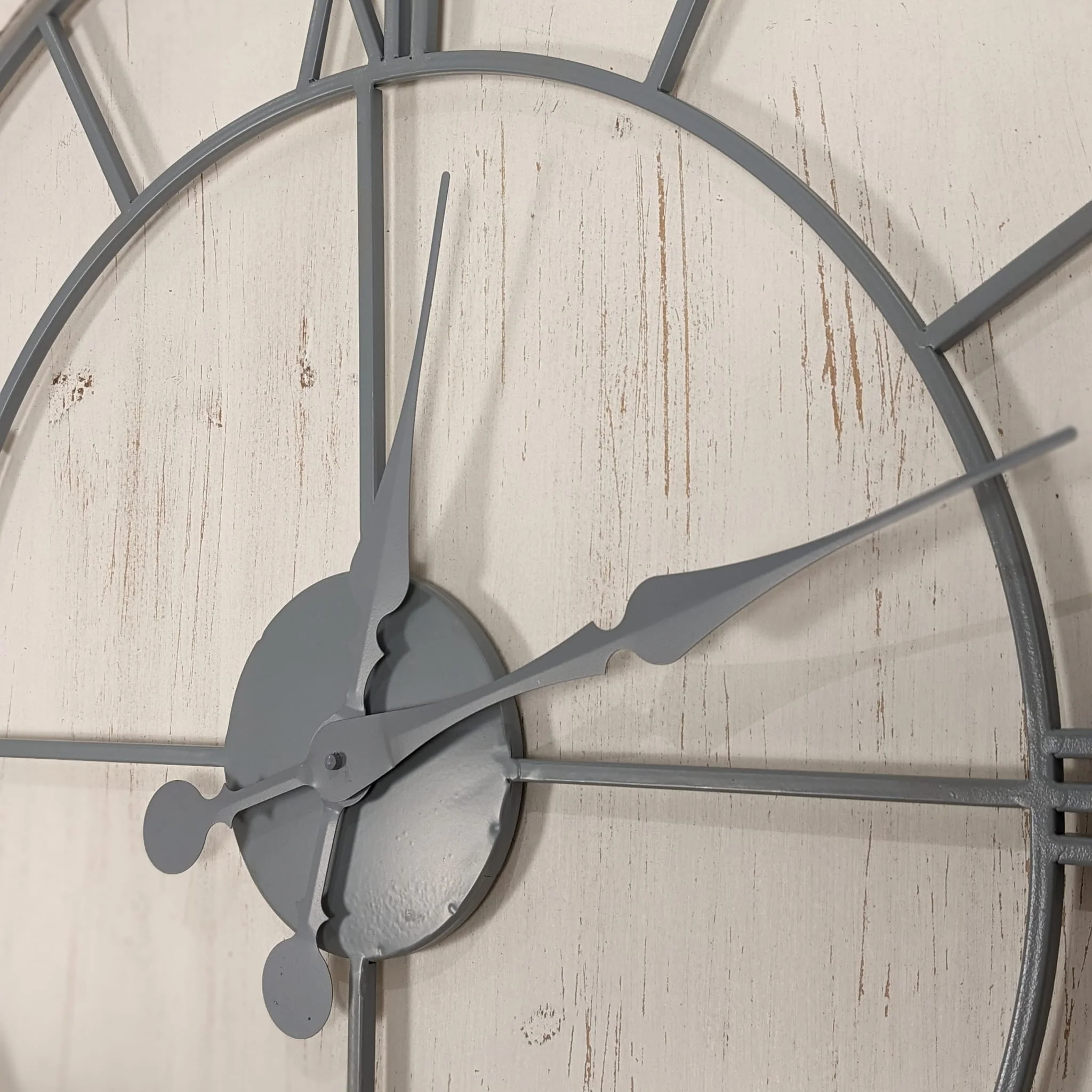 Porter Distressed White Wash Round Wall Clock - Image 3
